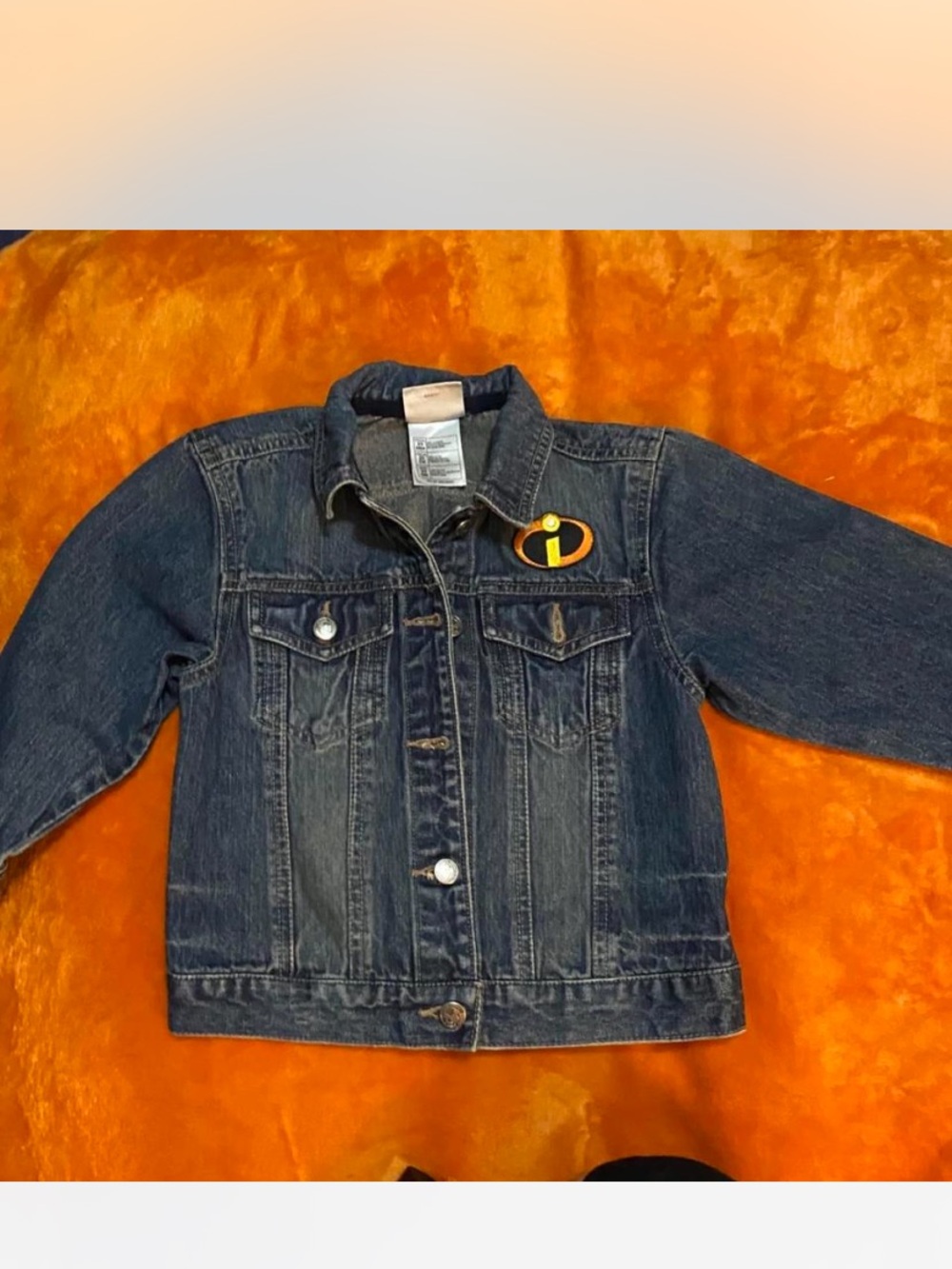 Disney Dark Blue Denim Kids Jean Jacket with Incredibles Patch